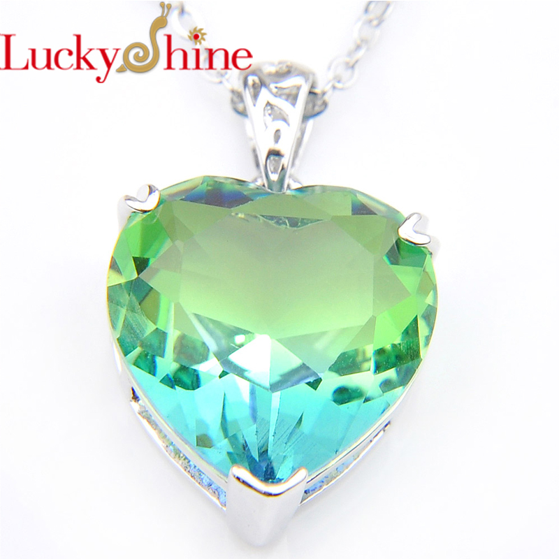 Body Jewelry Australia - Luckyshine Trái Tim Bi Màu Tourmaline