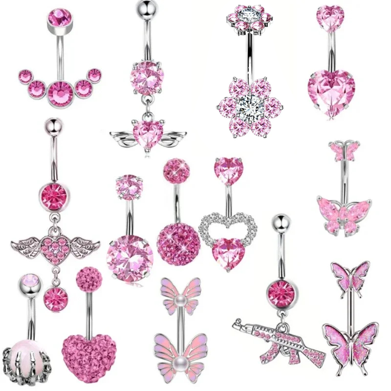 Belly Bar Titanium - Fashion Heart Belly Button Ring Piercing