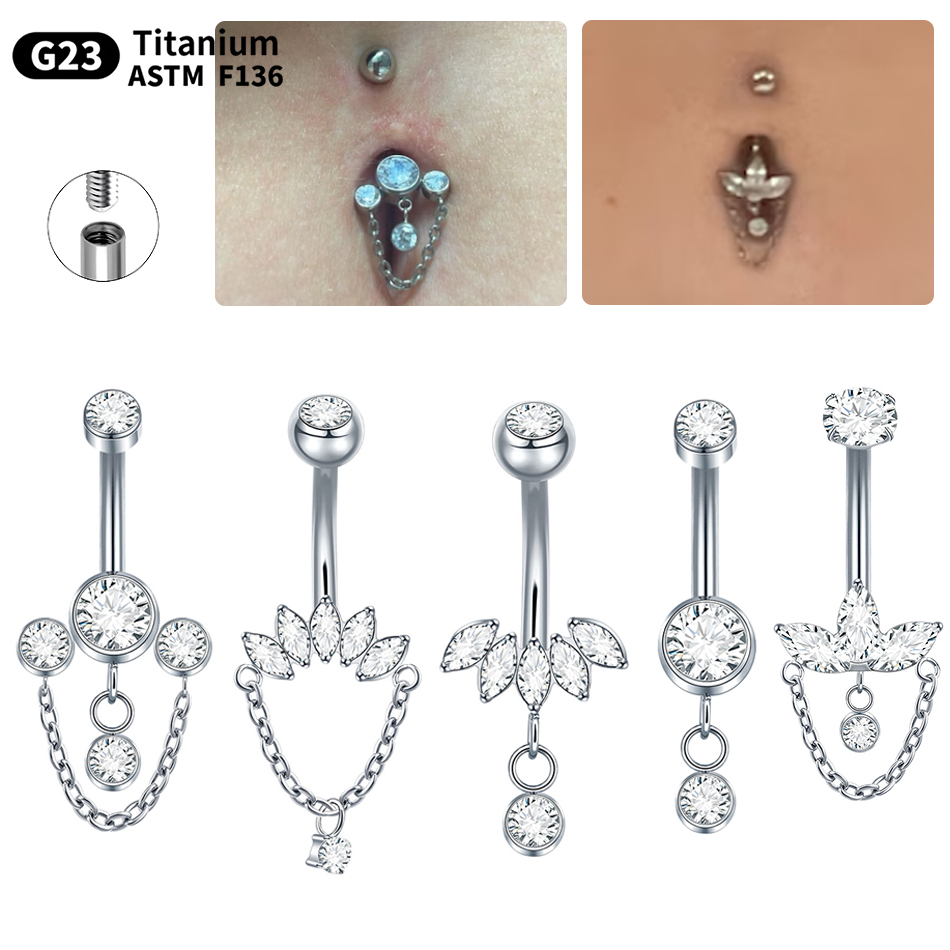 Body Jewelry Belly Button Rings - 1PC Titanium Belly Button Ring Dainty