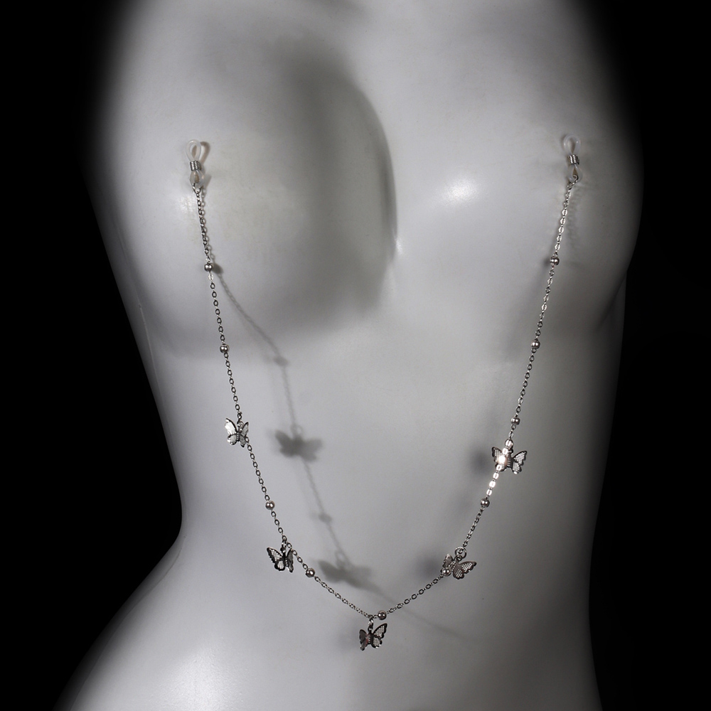 Body Jewelry Piercing - Sexy Metal Butterfly Nipple Chain Bra