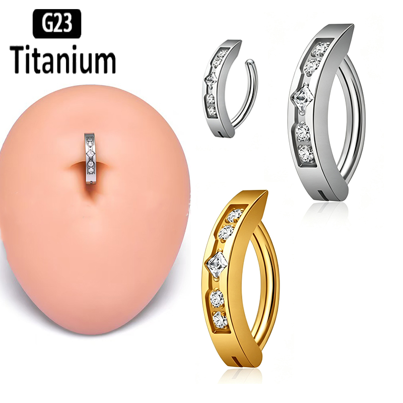 Belly Bar Titanium - Implant Grade ASTM F136 Titanium Cz