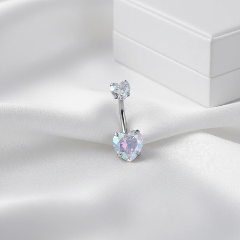 Body Jewelry Belly Button Rings - Stainless Steel Crystal Belly Button Rings