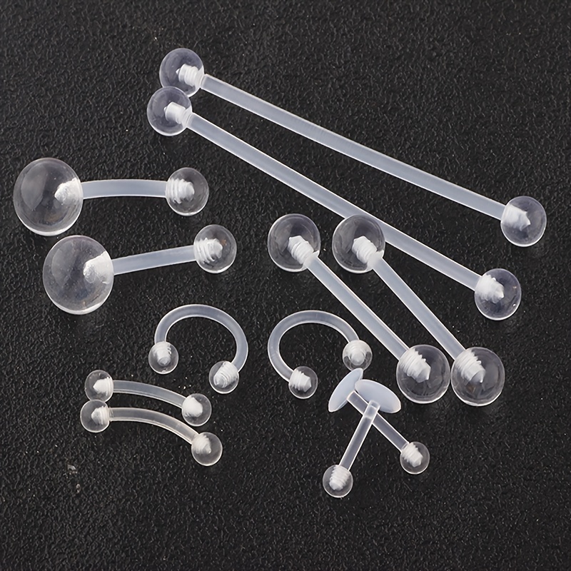 Body Jewelry Piercing - 2pcs/12pcs Clear Retainers Piercing Jewelry Tongue