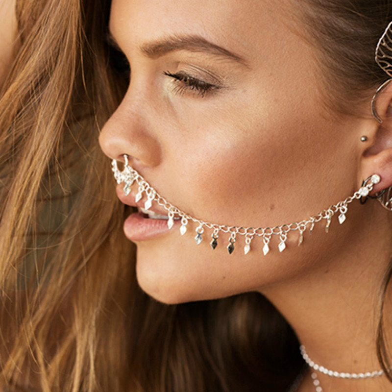 Body Jewelry Indian - Mũi Dây Chuyền Nhẫn, Treo Đĩa