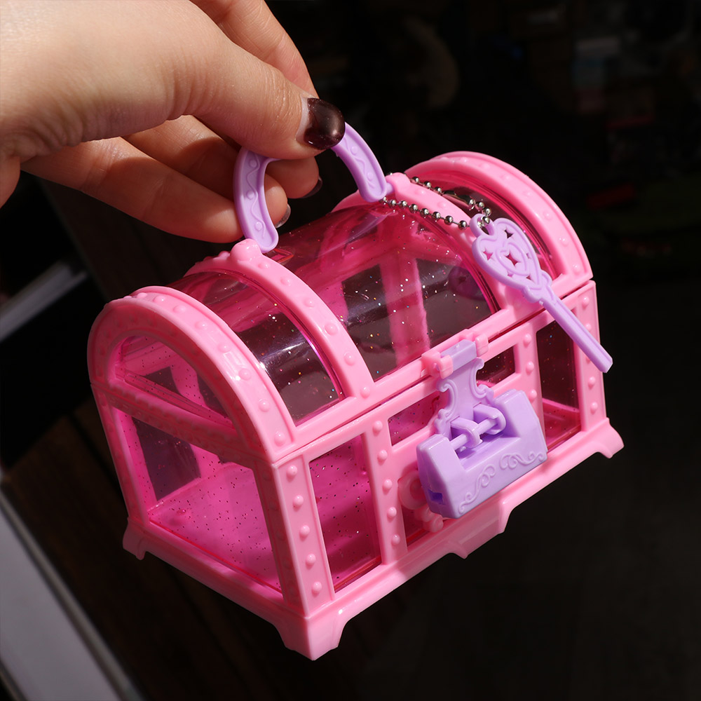Body Jewelry Display Case - Mini Box Pink/Purple Jewelry Box Pretend