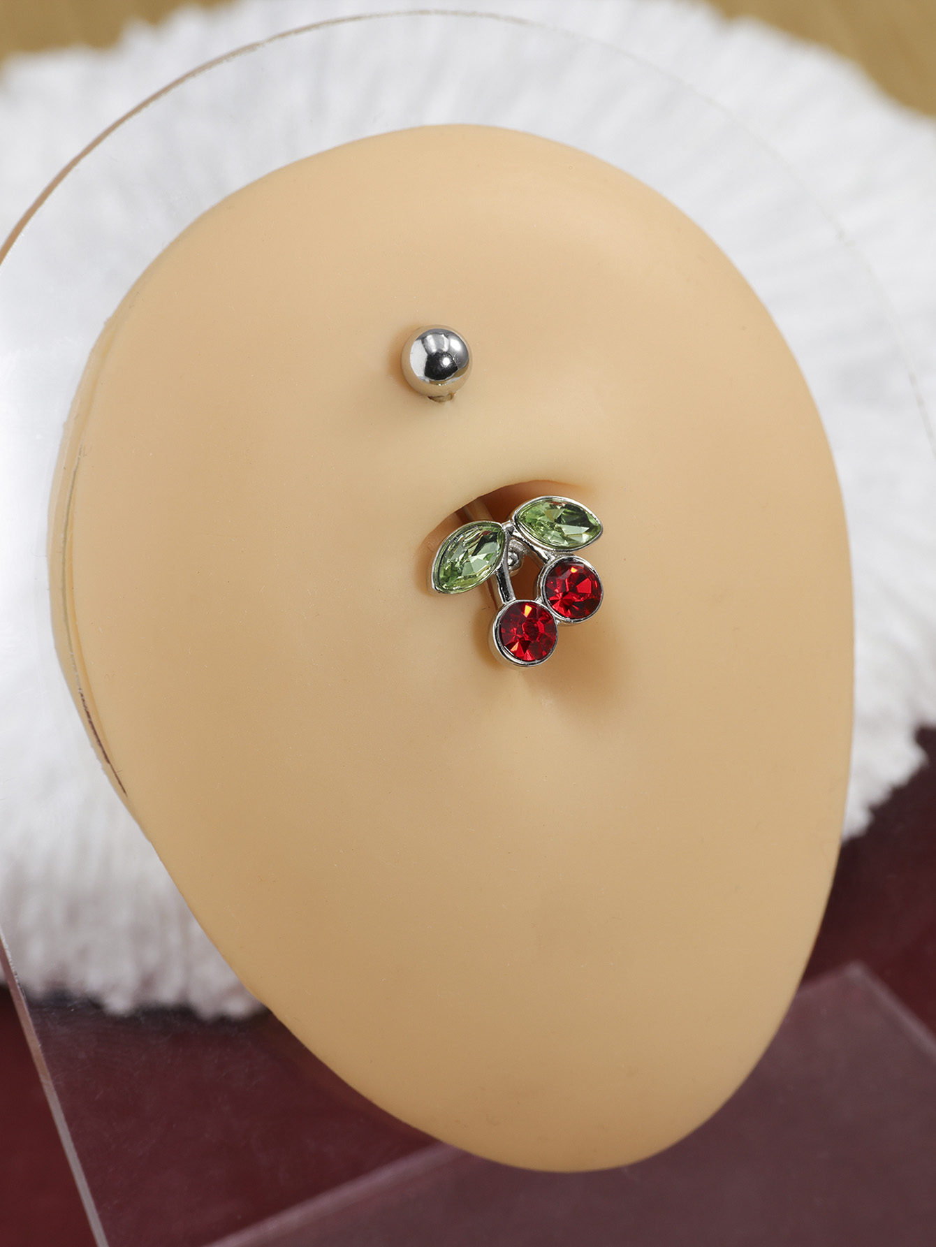 Surgical Steel Red Cherry Rhin - đánh giá và giá Body Jewelry Belly Button Rings