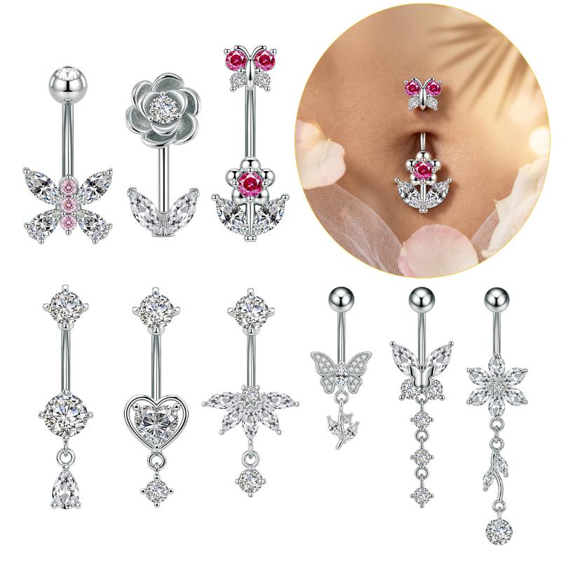 1Pcs Zircon Decor Belly Button - đánh giá và giá Body Jewelry Belly Button Rings