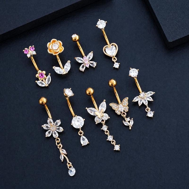 1Pcs Zircon Decor Belly Button - đánh giá và giá Body Jewelry Belly Button Rings