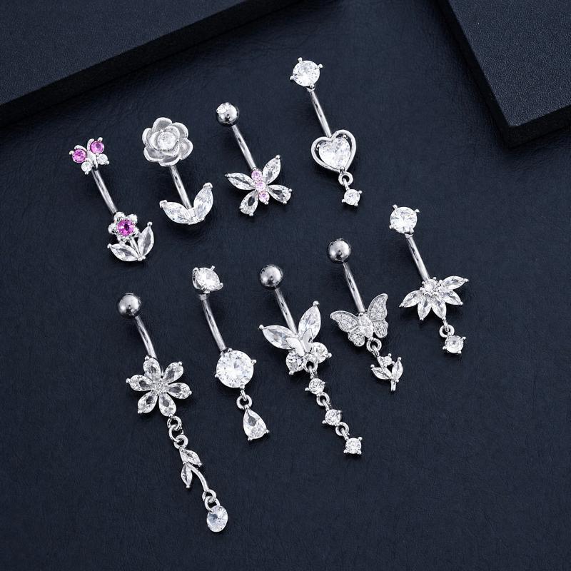 1Pcs Zircon Decor Belly Button - đánh giá và giá Body Jewelry Belly Button Rings