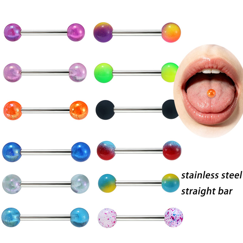 50pcs/lot Stainless Steel Stra - đánh giá và giá Tongue Barbell Straight