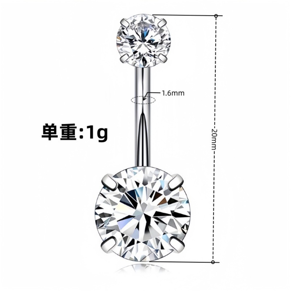 Heart Round Double Head Zircon - đánh giá và giá Body Jewelry Belly Button Rings