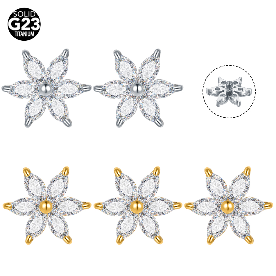 1/5PCS Titanium Crystal Flower - đánh giá và giá Belly Bar Titanium