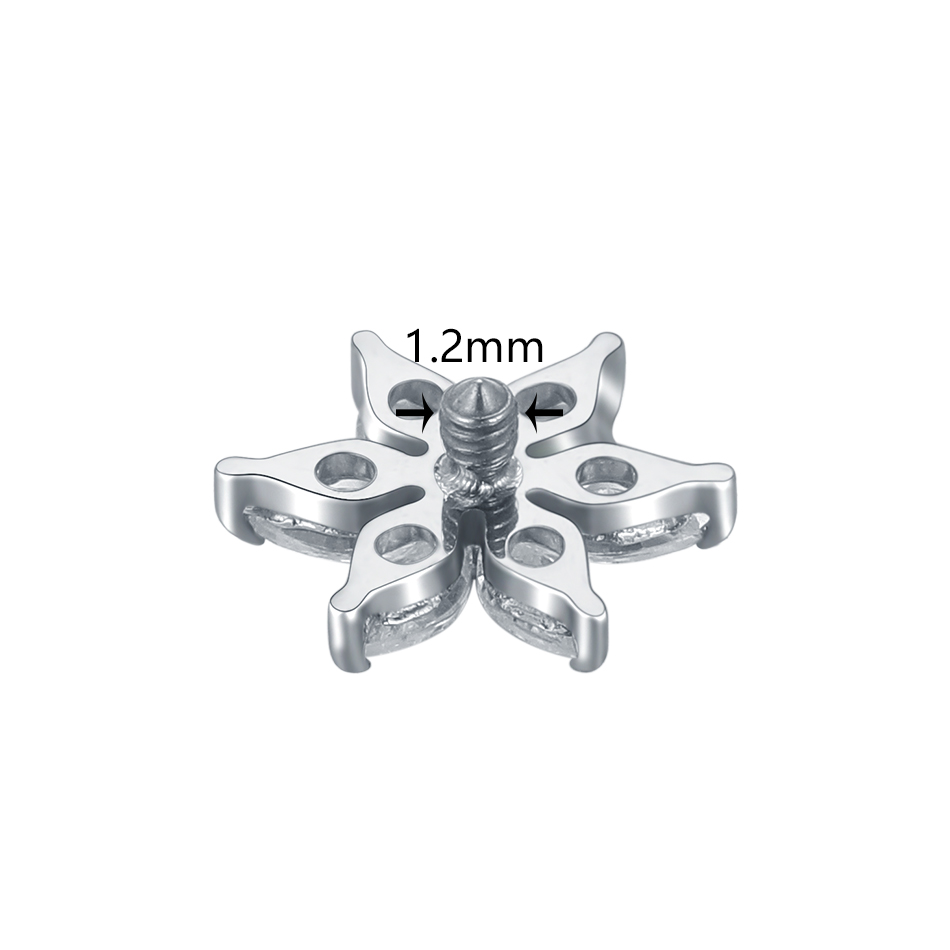 1/5PCS Titanium Crystal Flower - đánh giá và giá Belly Bar Titanium