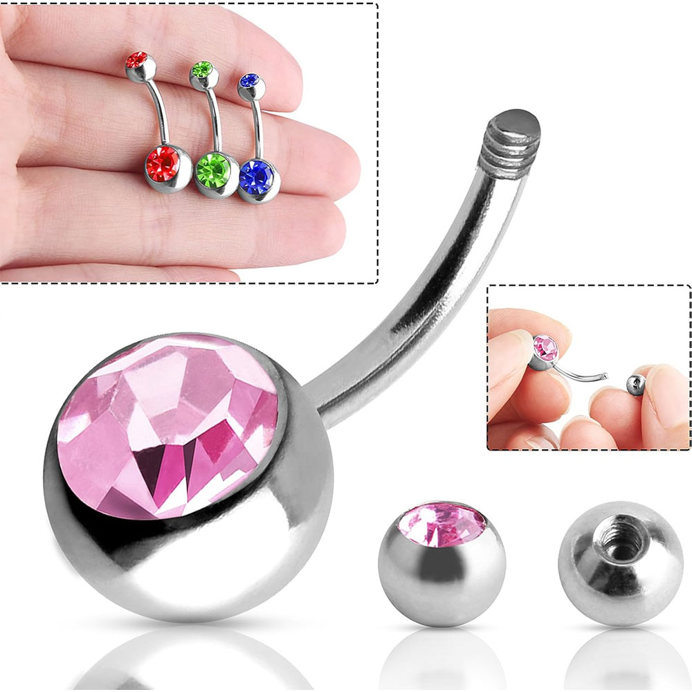 Stainless Steel Zircon Belly B - đánh giá và giá Body Jewelry Belly Button Rings