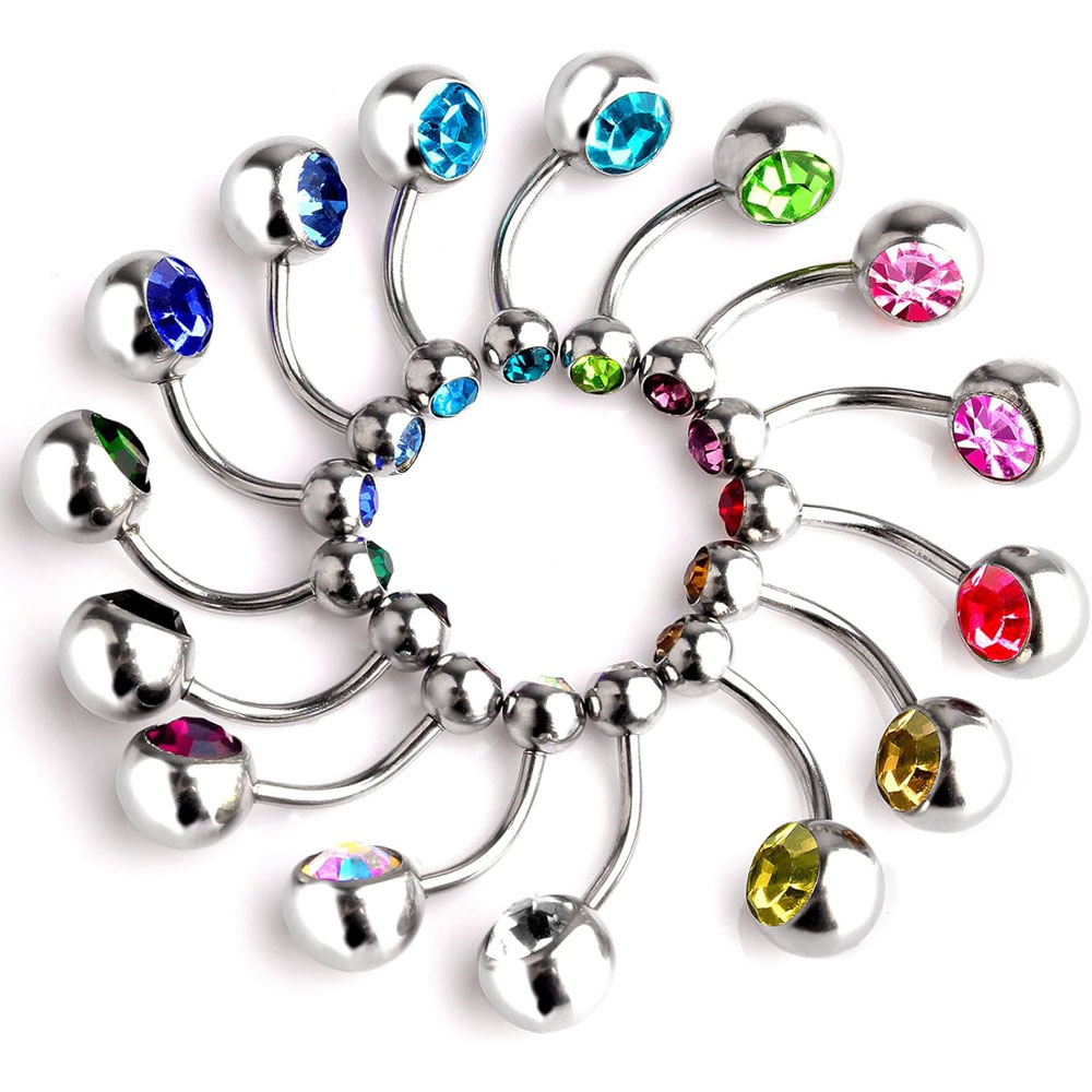 Stainless Steel Zircon Belly B - đánh giá và giá Body Jewelry Belly Button Rings
