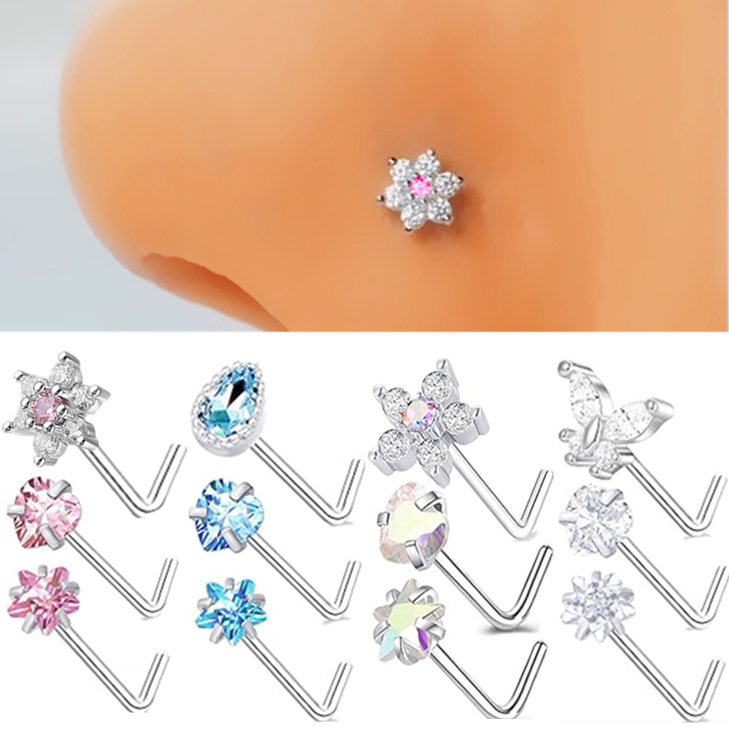 3PC Stainless Steel Flower Nos - đánh giá và giá Body Jewelry Indian