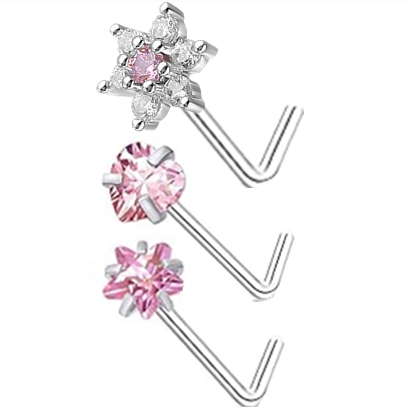 3PC Stainless Steel Flower Nos - đánh giá và giá Body Jewelry Indian