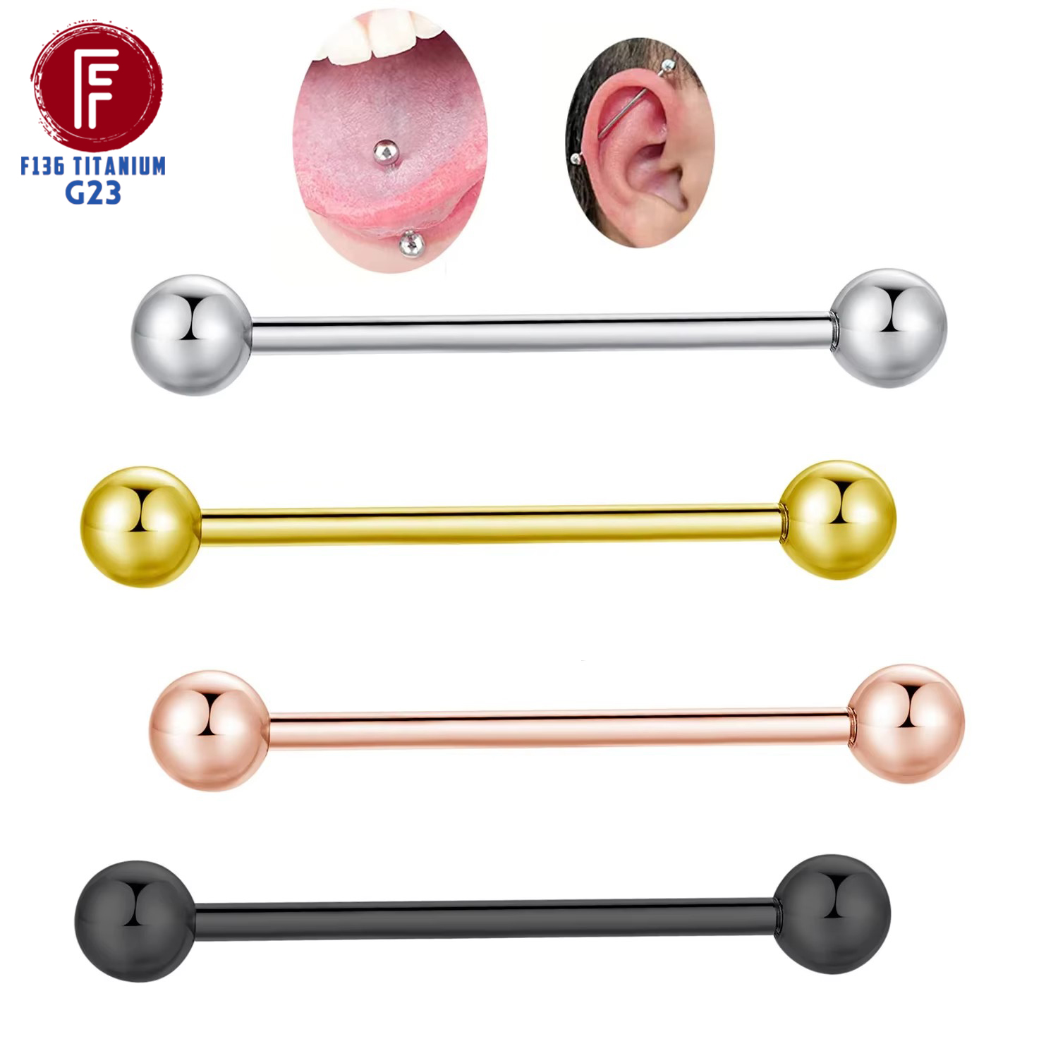 ASTM F136 Titanium Piercing Ba - đánh giá và giá Tongue Barbell Straight