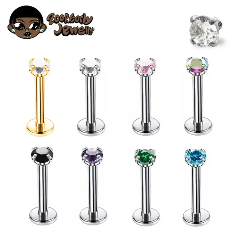 1Pcs G23 Titanium Piercing CZ  - đánh giá và giá Belly Bar Titanium