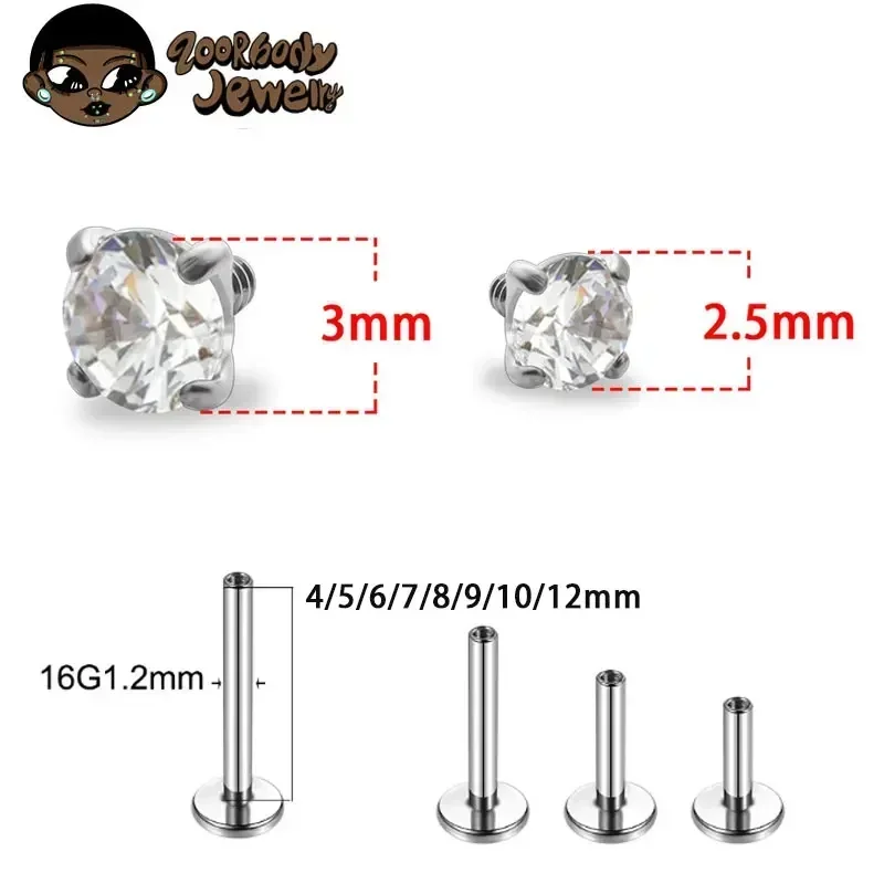 1Pcs G23 Titanium Piercing CZ  - đánh giá và giá Belly Bar Titanium