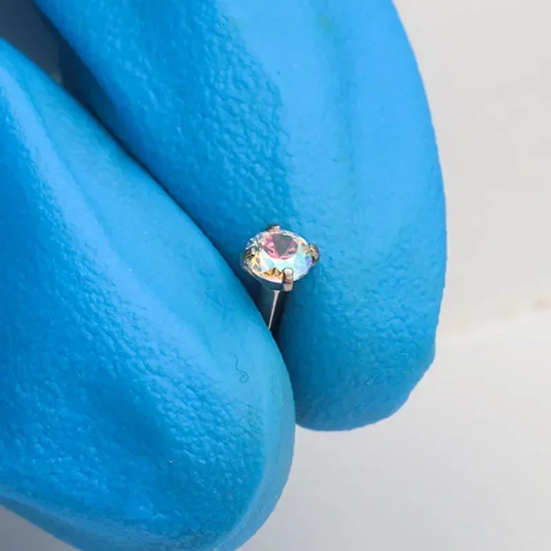 1Pcs G23 Titanium Piercing CZ  - đánh giá và giá Belly Bar Titanium