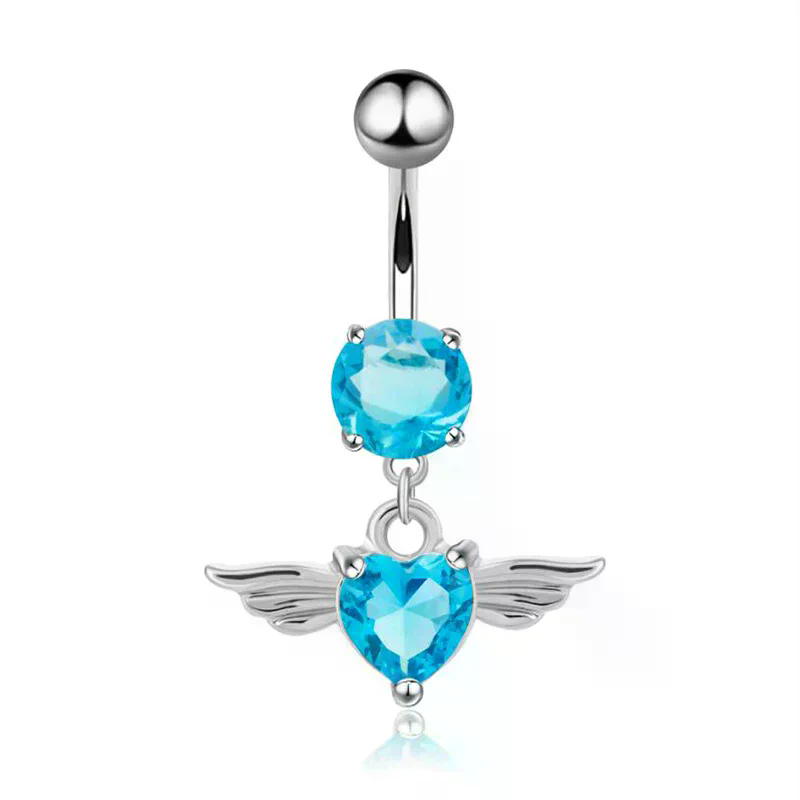 /HTF/14g Heart Wing Crystal Na - đánh giá và giá Body Jewelry Piercing