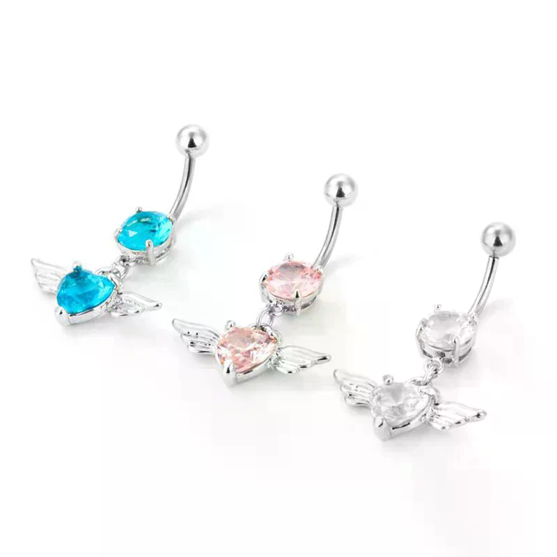 /HTF/14g Heart Wing Crystal Na - đánh giá và giá Body Jewelry Piercing