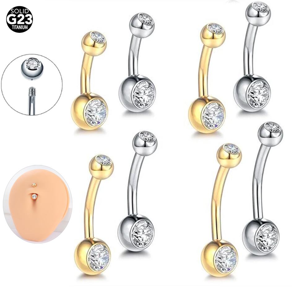 1Pc G23 Titanium Belly Button  - đánh giá và giá Belly Bar Titanium
