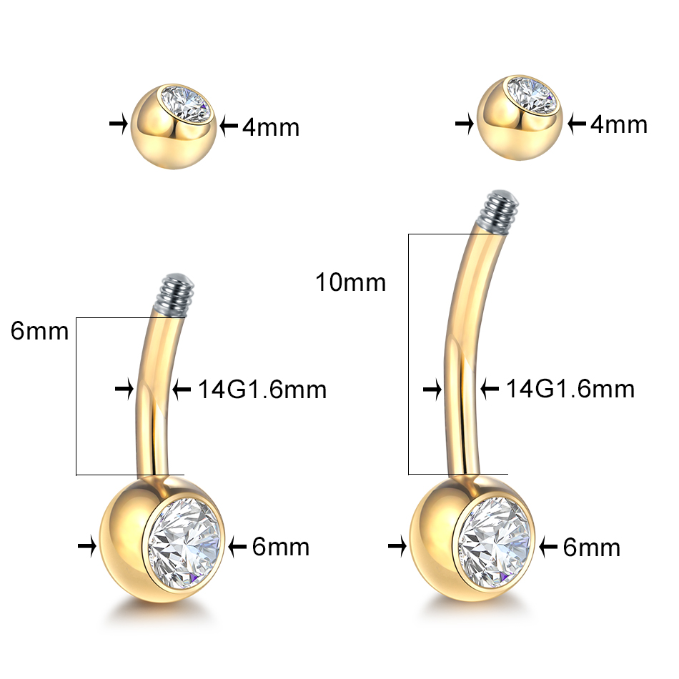 1Pc G23 Titanium Belly Button  - đánh giá và giá Belly Bar Titanium