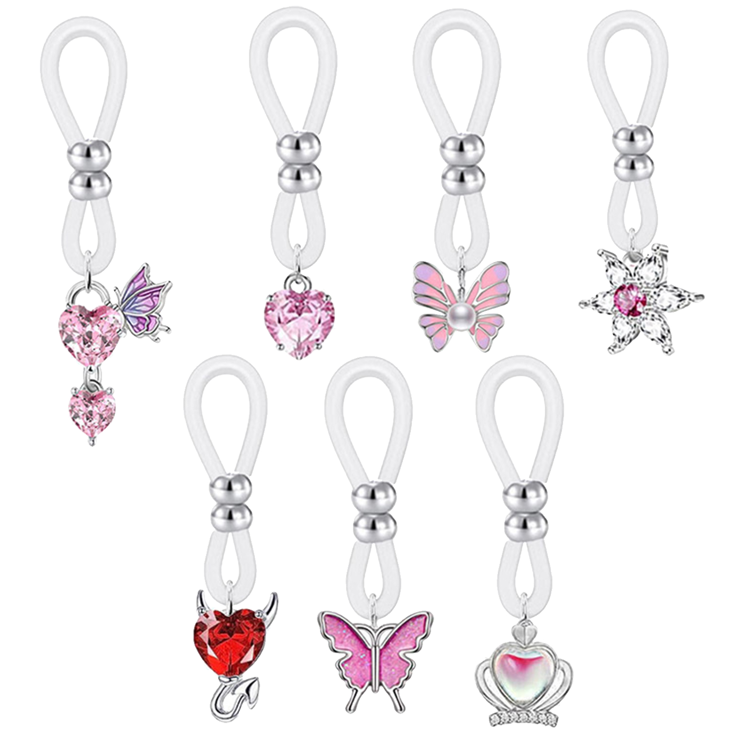 Alloy Silicone Butterfly Heart - đánh giá và giá Body Jewelry Nipple Rings