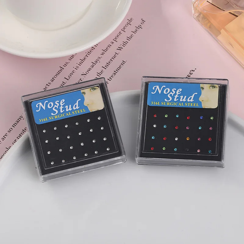 24pcs/box Crystal Nose Ring St - đánh giá và giá Body Jewelry Display Case