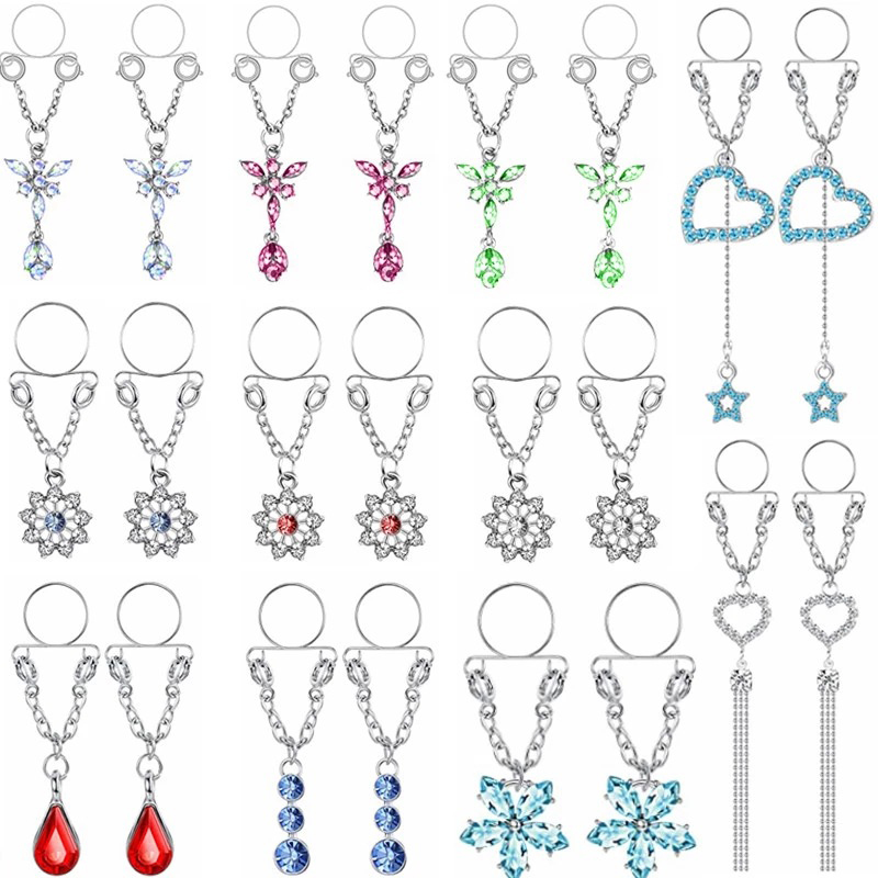 New 1 Pair Sexy Tassel Crystal - đánh giá và giá Body Jewelry Nipple Rings