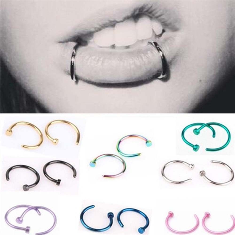 10 Pcs Thin Stainless Steel Fo - đánh giá và giá Body Jewelry Lip Ring