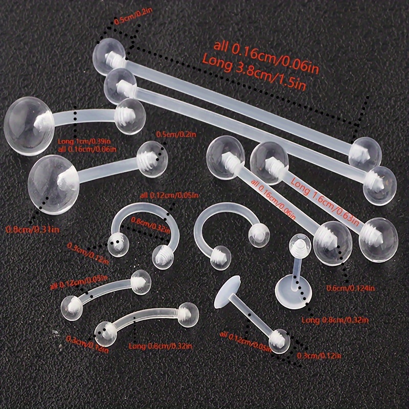 2pcs/12pcs Clear Retainers Pie - đánh giá và giá Body Jewelry Piercing