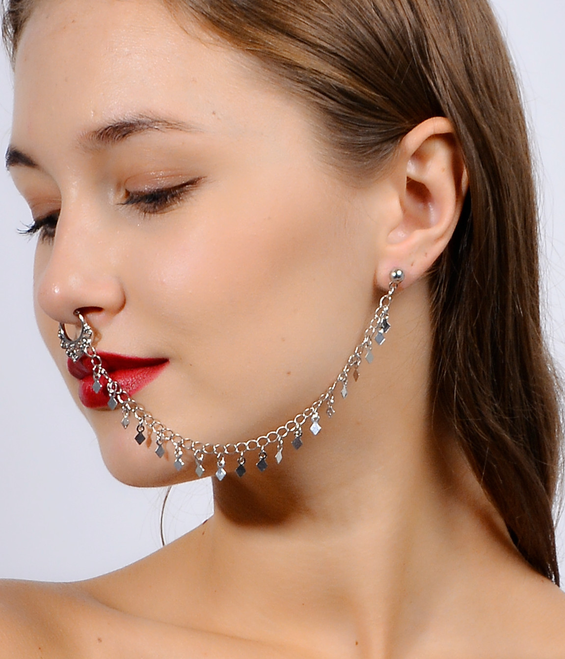 Mũi Dây Chuyền Nhẫn, Treo Đĩa  - đánh giá và giá Body Jewelry Indian