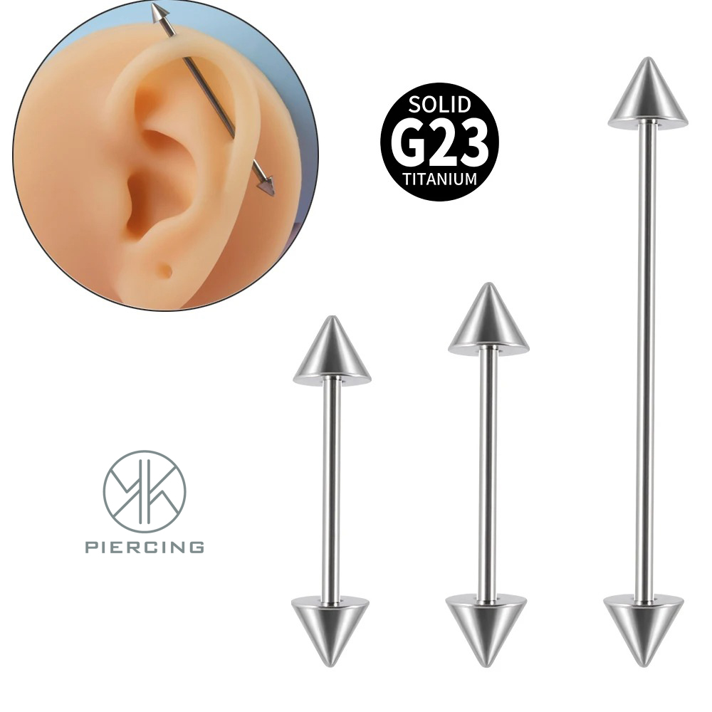 1Pc G23 Titanium Cone Industri - đánh giá và giá Tongue Barbell Straight