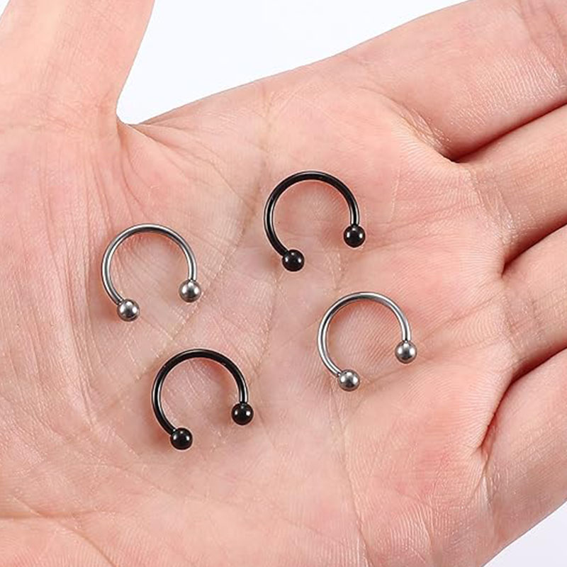 1/5Pcs Titanium Horseshoe Sept - đánh giá và giá Body Jewelry Nipple Rings