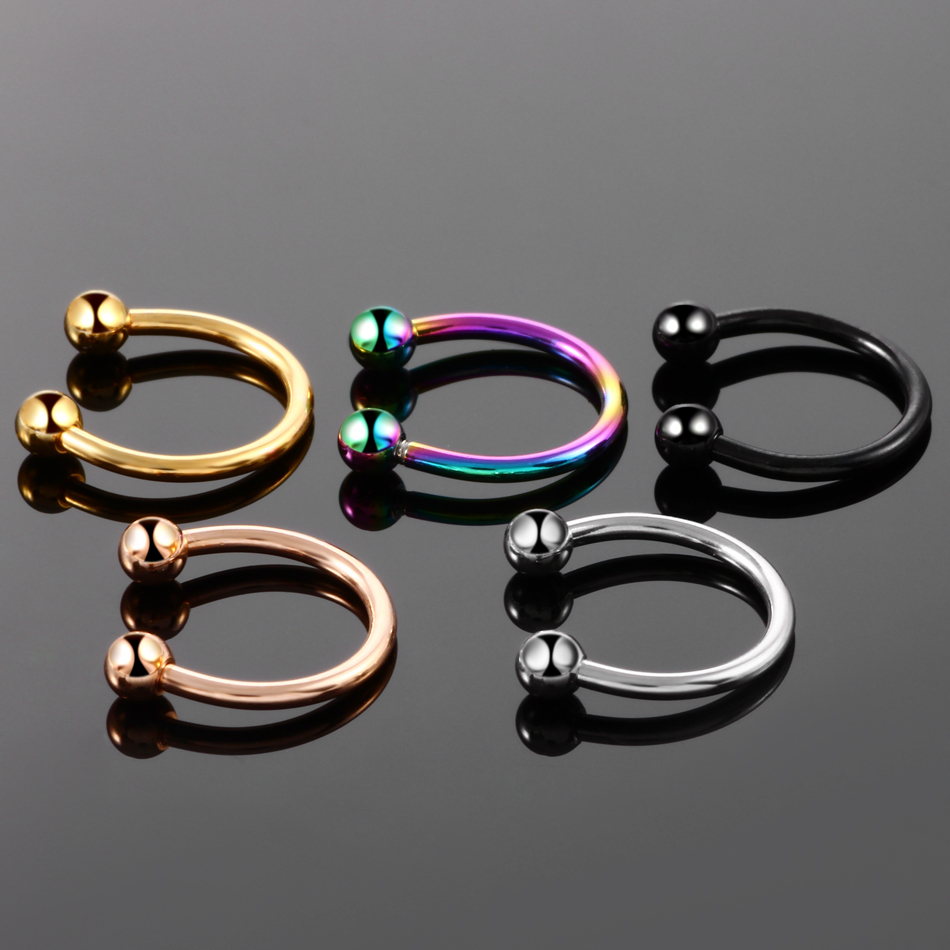 1/5Pcs Titanium Horseshoe Sept - đánh giá và giá Body Jewelry Nipple Rings