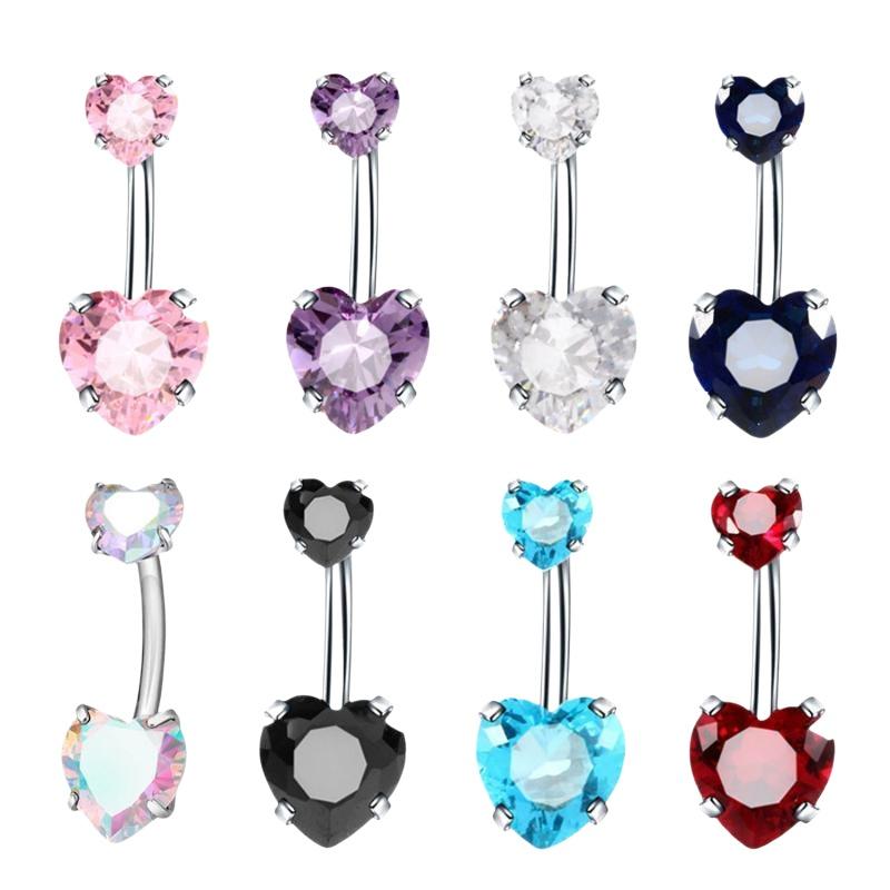 Shiny Heart Design Belly Butto - đánh giá và giá Body Jewelry Belly Button Rings