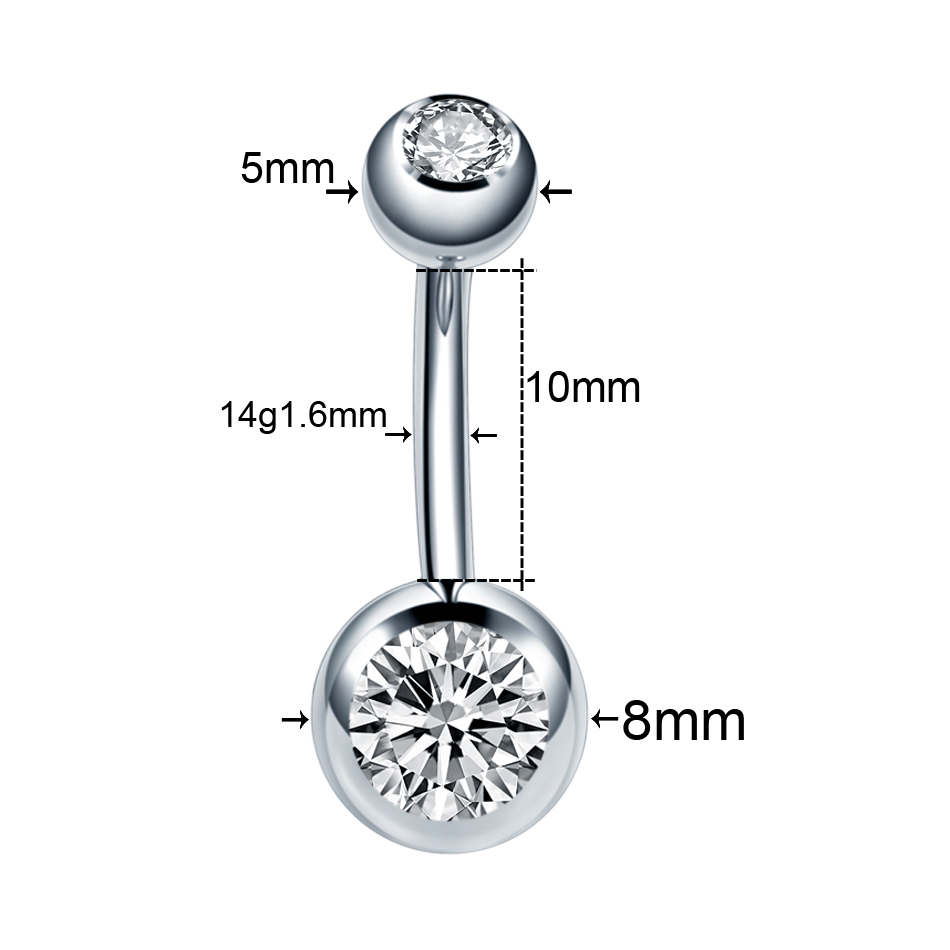 10Pcs/lot Stainless Steel Nave - đánh giá và giá Belly Bar Titanium