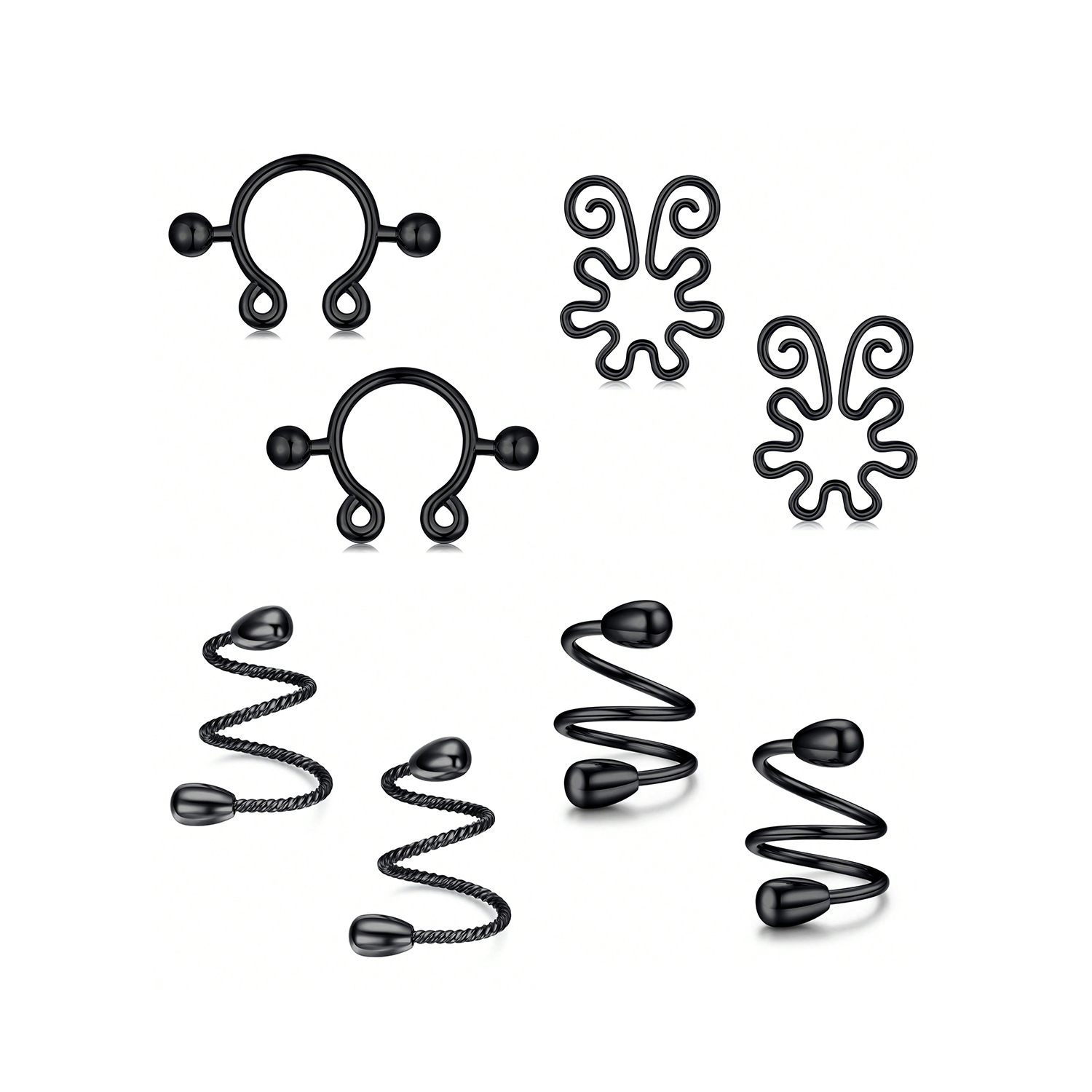 8Pcs Stainless Fake Nipple Rin - đánh giá và giá Body Jewelry Nipple Rings
