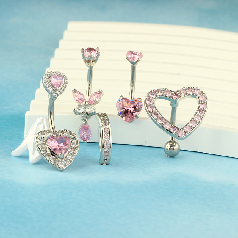 1PCS Pink Crown Belly Button R - đánh giá và giá Belly Bar Titanium