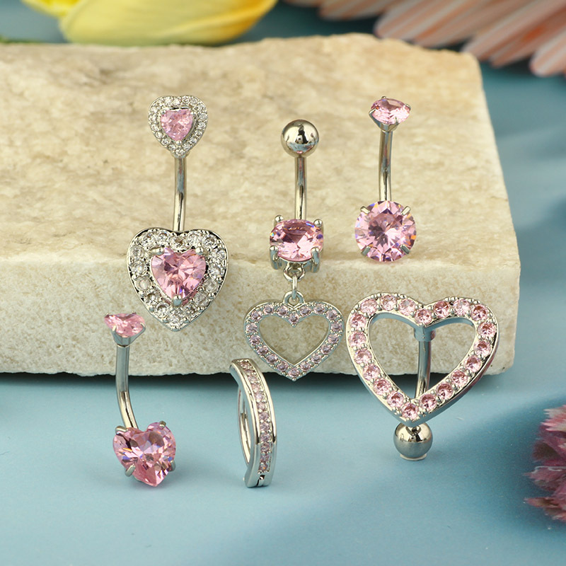 1PCS Pink Crown Belly Button R - đánh giá và giá Belly Bar Titanium