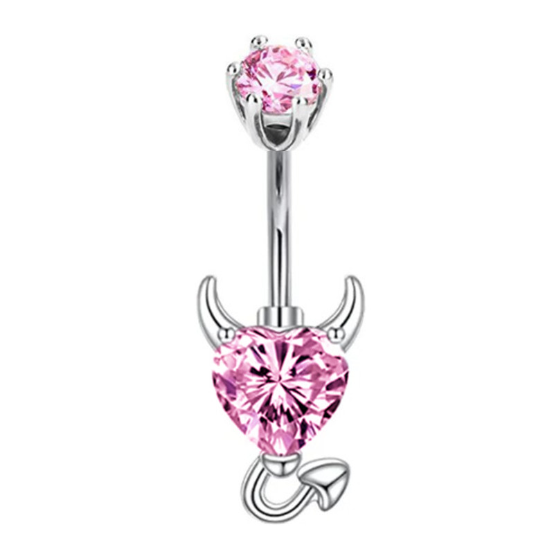 1PCS Pink Crown Belly Button R - đánh giá và giá Belly Bar Titanium