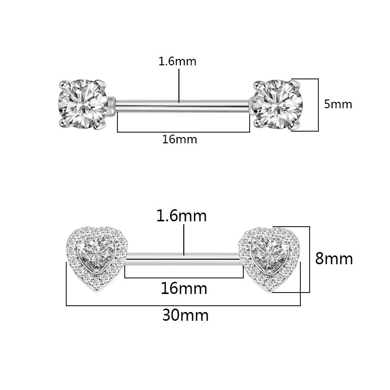 2 Chiếc Thời Trang Cao Cấp Đín - đánh giá và giá Body Jewelry Nipple Rings